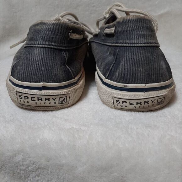 Sperry Top Sider Mens Boat Shoes Slip On Casual Grey/Blue Canvas 0777914 Sz 7 - Picture 10 of 12